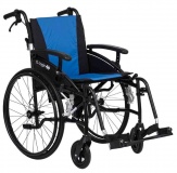 Excel G-Logic Lightweight Self Propelled Wheelchair 20'' Black Frame and Blue Upholstery Wide Seat